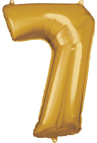 Arany Gold óriás szám fólia lufi 7-es, 83x55 cm