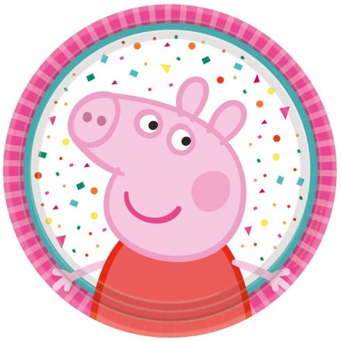 Peppa malac Confetti  papírtányér 8 db-os 18 cm