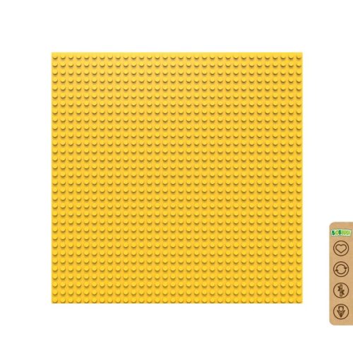 BiOBUDDi BB-0095 | építőjáték alaplap - 100% kompatibilis minden más kedvelt márkával | 32x32 bütyök sárga