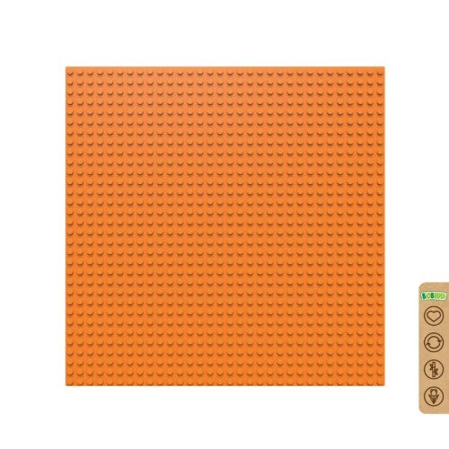 BiOBUDDi BB-0095 | építőjáték alaplap - 100% kompatibilis minden más kedvelt márkával | 32x32 bütyök narancssárga