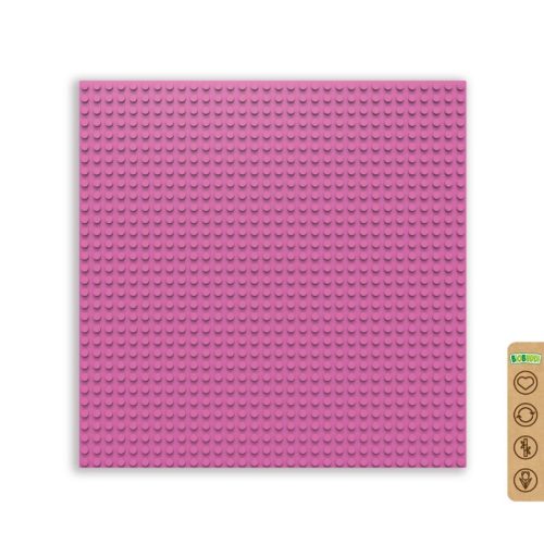 BiOBUDDi BB-0095 | építőjáték alaplap - 100% kompatibilis minden más kedvelt márkával | 32x32 bütyök sötét rózsaszín
