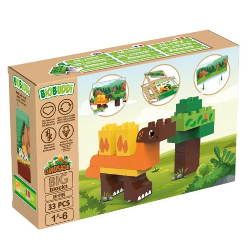 BiOBUDDi BB-0186 | bio építőjáték | Stegosaurus - 100% kompatibilis minden más kedvelt márkával