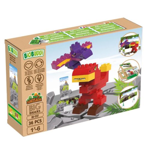 BiOBUDDi BB-0187 | bio építőjáték | T-rex és Pterodactyl - 100% kompatibilis minden más kedvelt márkával