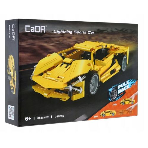 CaDA C52021W - Lighting sárga sportkocsi - 100% technic-kompatibilis építőjáték