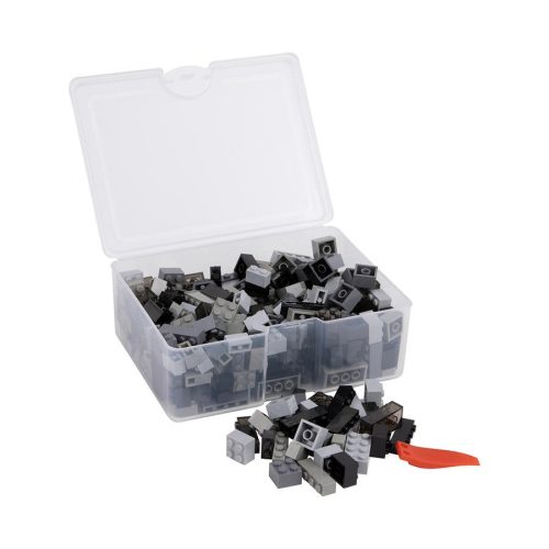Q-BRiCKS | 300 db-os szürke, 100% kompatibilis építőkocka készlet (alapkockák)