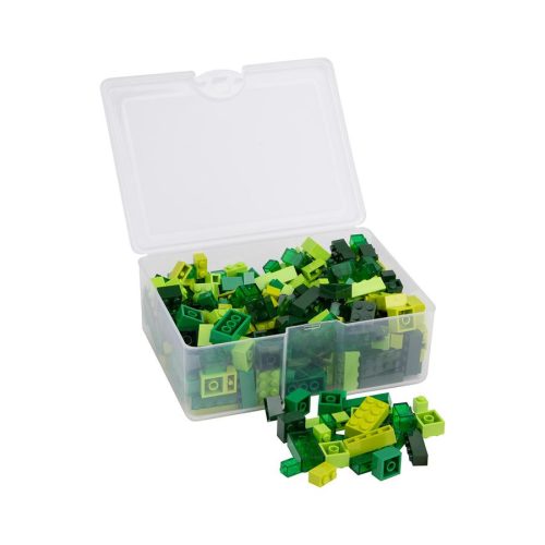 Q-BRiCKS | 300 db-os vegyes, 100% kompatibilis építőkocka készlet különböző zöld színekben