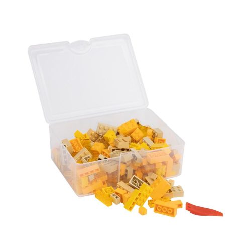 Q-BRiCKS | 300 db-os vegyes, 100% kompatibilis építőkocka készlet különböző sárga színekben