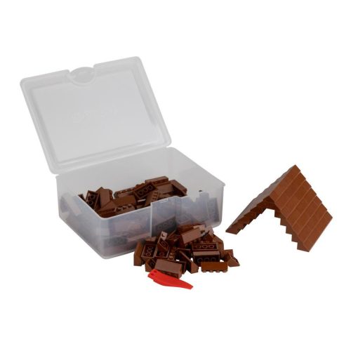 Q-BRiCKS | 150 db-os, 100% kompatibilis építőkocka készlet | barna tetőelemek