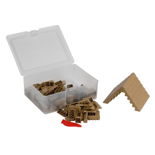 Q-BRiCKS | 150 db-os, 100% kompatibilis építőkocka készlet | bézs tetőelemek