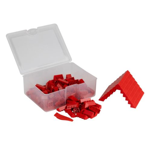 Q-BRiCKS | 150 db-os, 100% kompatibilis építőkocka készlet | piros tetőelemek