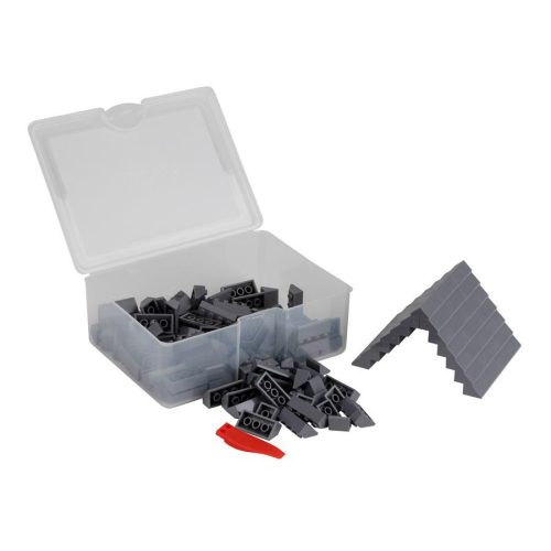 Q-BRiCKS | 150 db-os, 100% kompatibilis építőkocka készlet | sötétszürke tetőelemek
