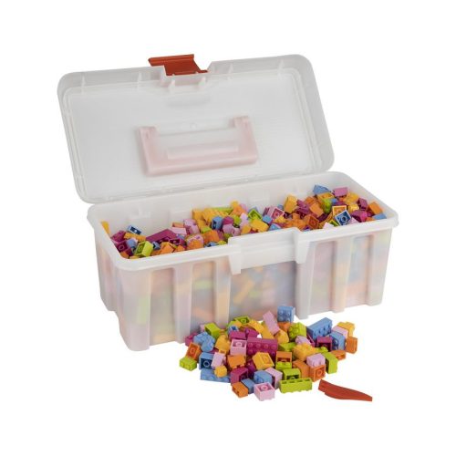 Q-BRiCKS | 750 db-os vegyes, 100% kompatibilis építőkocka készlet vidám virág színekben (alapkockák)