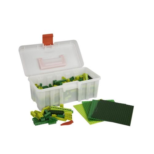 Q-BRiCKS | 600 db-os vegyes zöld, 100% kompatibilis építőkocka készlet (alapkockák)