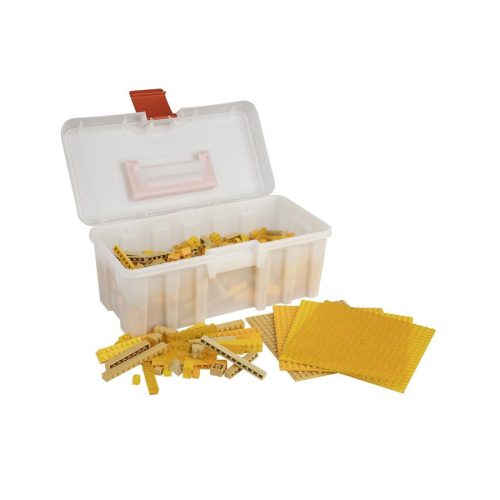 Q-BRiCKS | 600 db-os vegyes sárga, 100% kompatibilis építőkocka készlet (alapkockák)