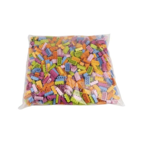 Q-BRiCKS | 1000 db-os vegyes, 100% kompatibilis építőkocka készlet vidám színekben | elsősorban óvodáknak (alapkockák)