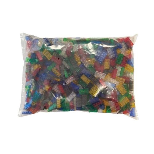 Q-BRiCKS | 1000 db-os vegyes, 100% kompatibilis építőkocka készlet átlátszó színekben | elsősorban óvodáknak (alapkockák)