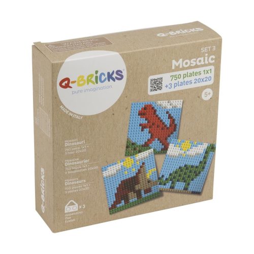 Q-BRiCKS | Dinoszauruszos készségfejlesztő mozaik építőjáték készlet