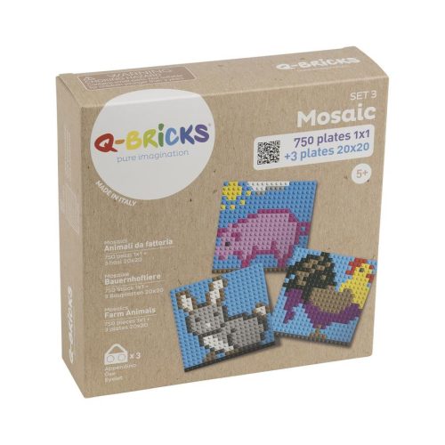 Q-BRiCKS | Háziállatos készségfejlesztő mozaik építőjáték készlet