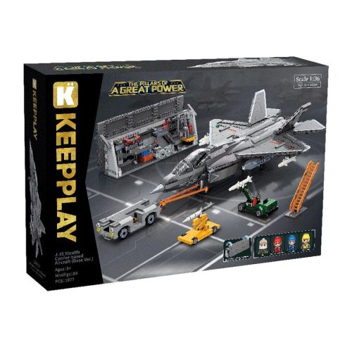 QMAN 23019 - Shenyang J-35 lopakodó hordozó alapú vadászgép és reptéri járművek - 100% technic-kompatibilis építőjáték