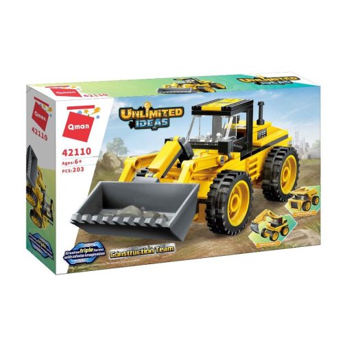 QMAN 42110 - 3 az 1-ben Munkagépek építőjáték - 100% kompatibilis minden más kedvelt márkával