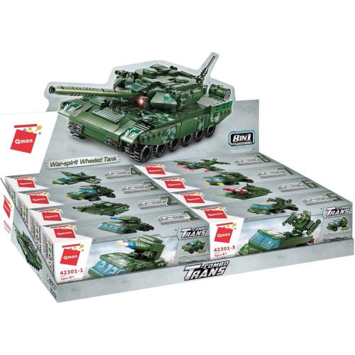 QMAN 42301 - 8 az 1-ben Háborús tank építőjáték - 100% kompatibilis minden más kedvelt márkával