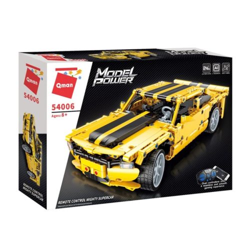 QMAN 54006 - Sárga klasszikus sportautó - 100% technic-kompatibilis építőjáték