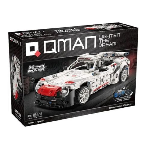 QMAN 54008 - Speedy Shadow fehér sportautó - 100% technic-kompatibilis építőjáték