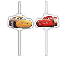 4db Papír szívószál CARS DISNEY