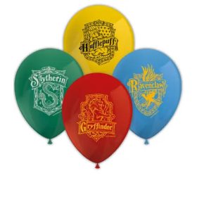 8 nyomtatott latex léggömb HARRY POTTER HOGWARTS HOUSES