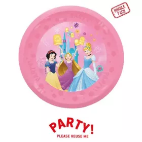   4db újrafelhasználható parti tányér 21 cm-es DISNEY HERCEGNŐK