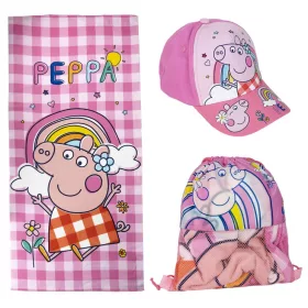   Strand szett - Baseball sapka + tornazsák + törölköző - Peppa malac