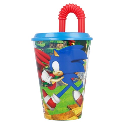 Sonic a sündisznó műanyag szívószálas pohár - 430 ml