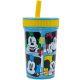 Disney Mickey egér műanyag, szivárgásmentes szilikon szívószálas pohár - 420 ml 