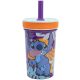 Stitch felboríthatatlan csúszásgátlós műanyag pohár szívószállal - 370ML