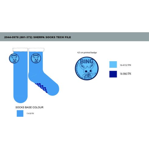 Bing nyuszi csúszásgátlós meleg téli zokni gyerekeknek - sherpa zokni - sötétkék - 27-30