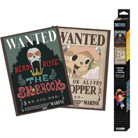 One Piece Set 2 Poszter Chibi 52x38cm Wanted Chopper & Brook