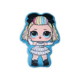   Kifordítható LOL Baba játékpárna kislányoknak - kettő az egyben párna - türkizkék-lila