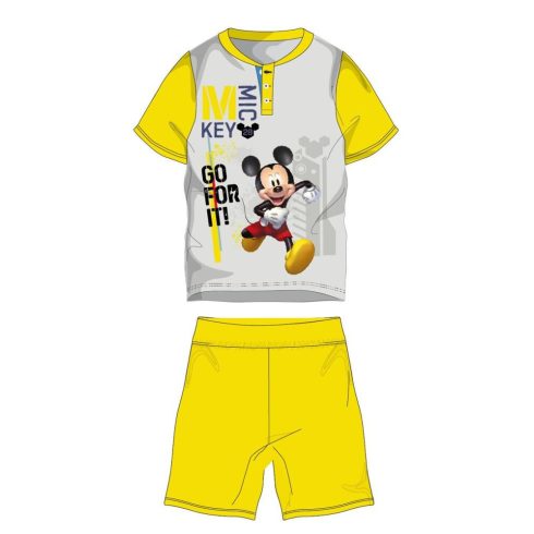 Disney Mickey egér nyári rövid ujjú gyerek pizsama - pamut jersey pizsama - sárga - 104