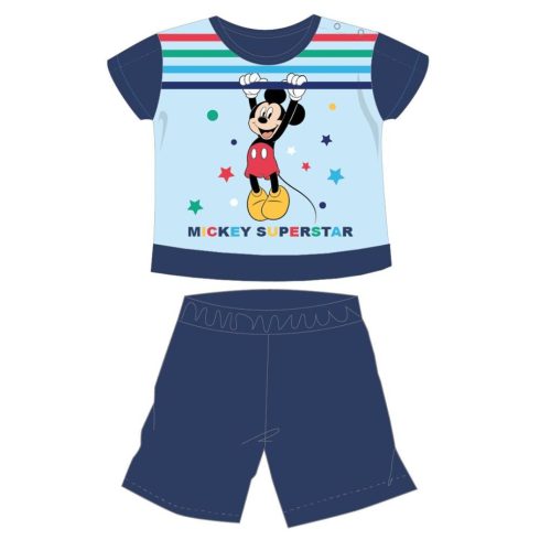 Disney Mickey egér nyári rövid ujjú baba pizsama - pamut jersey pizsama - sötétkék - 80