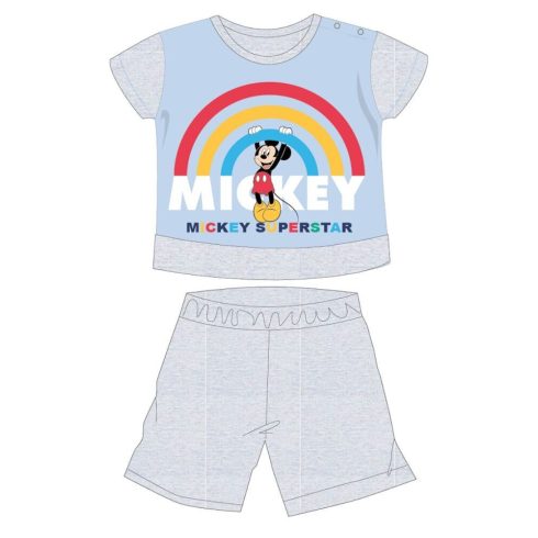 Disney Mickey egér nyári rövid ujjú baba pizsama - pamut jersey pizsama - szürke - 86