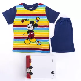   Mickey egér kisfiú pamut pizsama - rövid ujjú pizsama - nyári együttes - sötétkék - 104