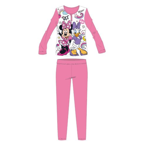 Disney Minnie egér hosszú vékony gyerek pizsama - pamut jersey pizsama - rózsaszín - 128