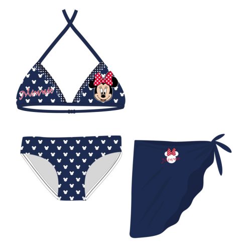 Disney Minnie egér fürdőruha szett - bikini háromszög felsőrésszel+szoknya kislányoknak - sötétkék - 98