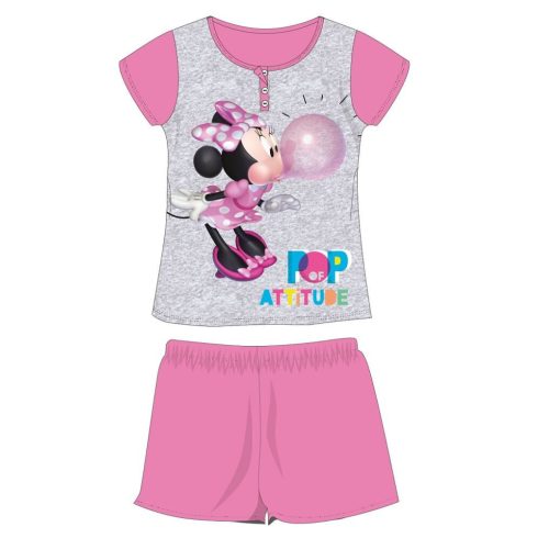 Disney Minnie egér nyári rövid ujjú gyerek pizsama - pamut jersey pizsama - szürke - 116