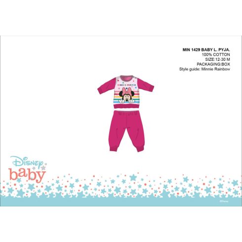 Disney Minnie egér baba pizsama - jersey pamut pizsama - pink - 98