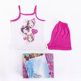   Hercegnők kislány pamut pizsama - ujjatlan pizsama - nyári együttes - pink - 128