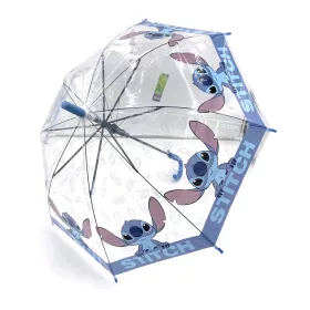 Disney Stitch félautomata esernyő - 74cm - Átlátszó