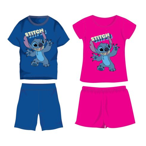 Disney Stitch pamut nyári együttes - póló-rövidnadrág szett - középkék - 104