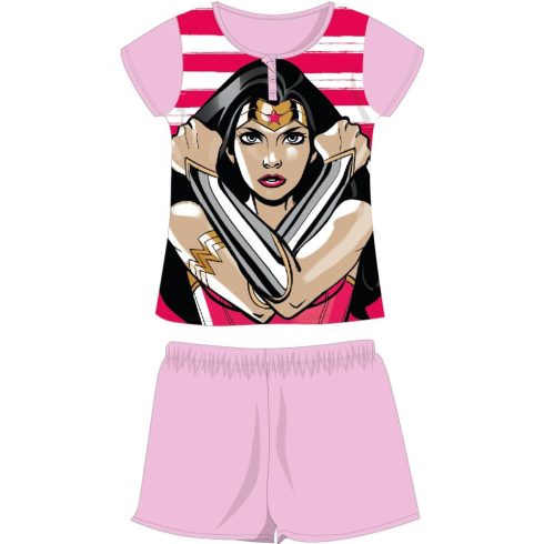 Wonder Woman nyári rövid ujjú gyerek pamut pizsama - jersey pizsama - világosrózsaszín - 98