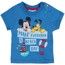 Mickey és Pluto középkék póló